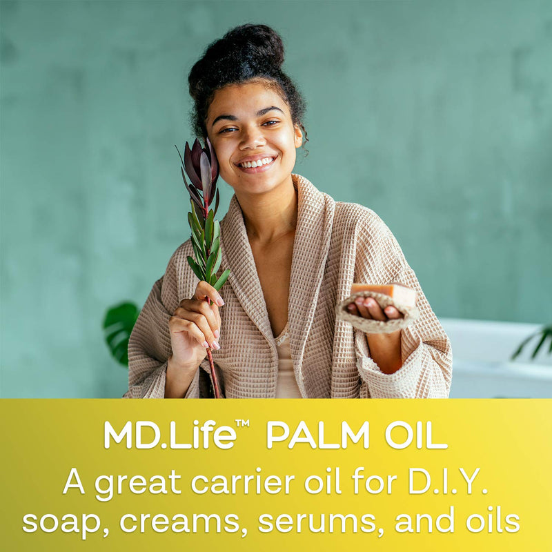 [Australia] - MD.LIFE PALM OIL - 32oz - Sustainable Food Grade Palm Oil for Cooking - Great for Soap Making Supplies, Cooking Oil, Creams and Lotions 2 Pound (Pack of 1) 