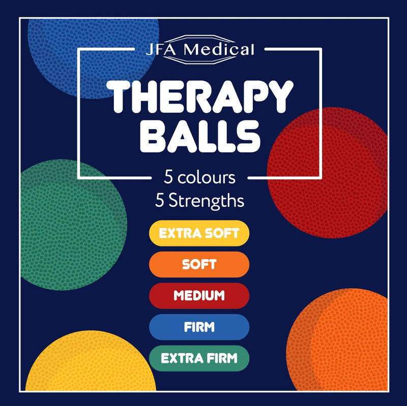 [Australia] - JFA Medical Hand Therapy Exercise Balls 5 Strengths - Extra Soft, Soft, Medium, Firm, Extra Firm 