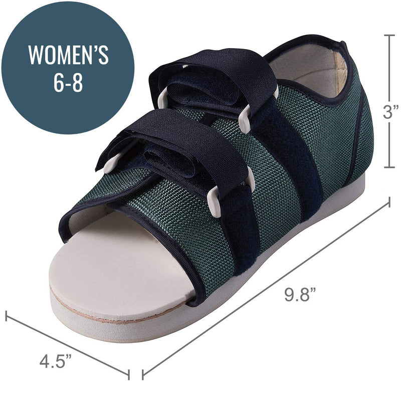 [Australia] - DMI Post Op Shoe, Surgical Walking Shoe or Walking Boot for Plantar Fasciitis, Foot Pain, Broken Foot or Toes, Lightweight with Adjustable Straps, Universal Left or Right Foot Fit, 1 Each, Shoe Size 6-8 