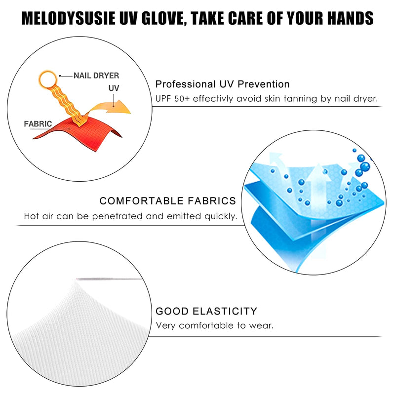 [Australia] - Nail Gloves UV Shield Gloves Fingerless Gloves Nail Art Dryer Tool Prevent Hand Sunburn for Manicure Gel Drying 3 Pairs 