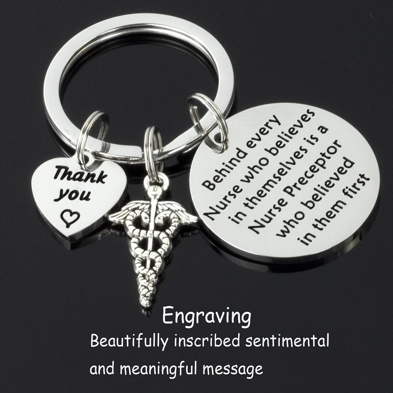 [Australia] - Hutimy Nurse Instructor Gifts Keychain Clinical Instructor Jewelry Nursing Preceptor Nurse Preceptor Key Chain Silver 