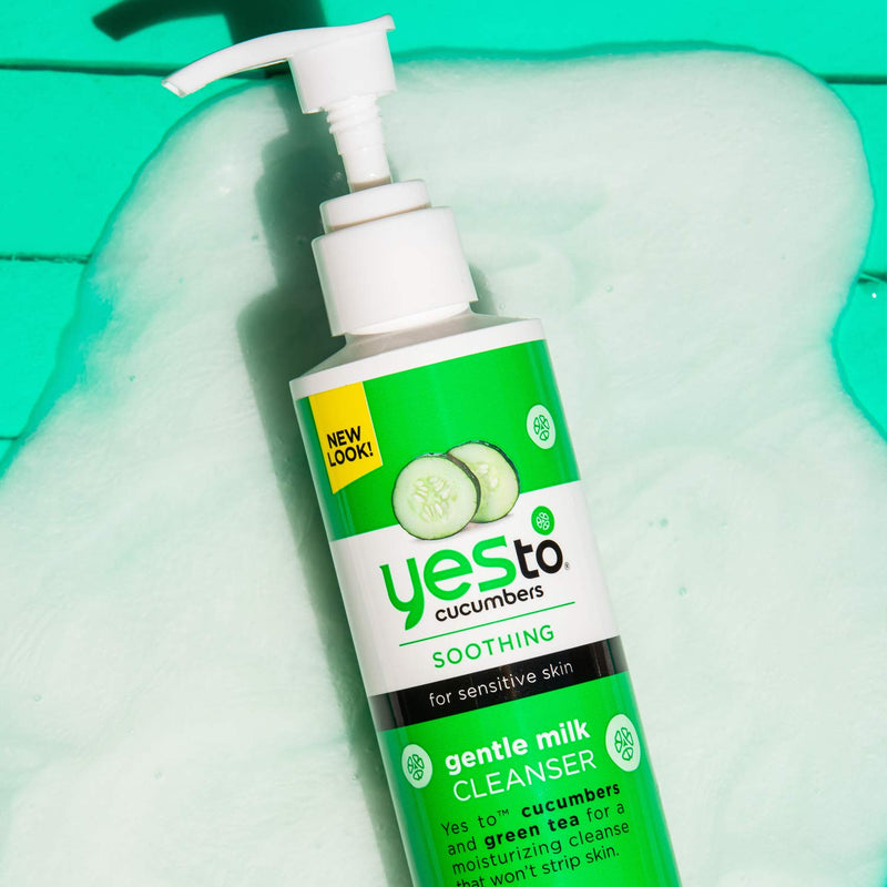 [Australia] - Yes To Cucumbers Daily Gentle Milk Cleanser, Soothing Face Wash That Won't Strip Your Skin & Holds Moisture, With Cucumber Extract, Soy Proteins & Green Tea, Natural, Vegan & Cruelty Free, 6 Fl Oz Sensitive Skin (Cream) 