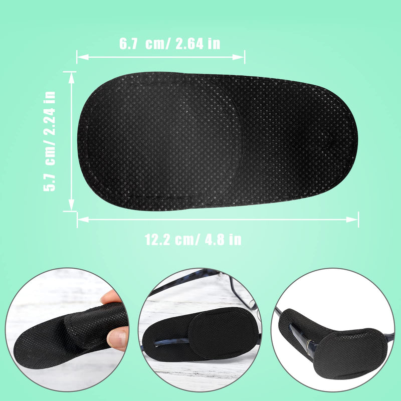 [Australia] - LUTER 6pcs Eye Patches for Glasses, Non-Woven Fabric Large Size Eye Patch to Cover Right Left Eye for Kids' & Adults' Lazy Eye Amblyopia Strabismus Improve Vision (Black) 