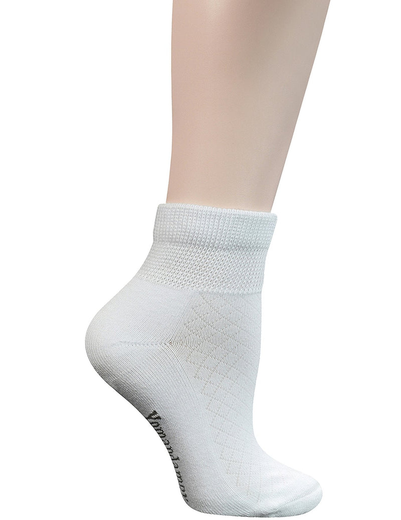[Australia] - Yomandamor 5 Pairs Women's Cotton Ankle Breathable Mesh Diabetic Socks with Seamless Toe,L Size … 5 Pairs White 9-11 
