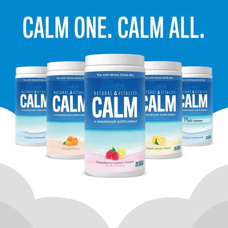 [Australia] - Natural Vitality Natural Calm - RLS - Restless Legs - Relaxation - Stress - Muscle Cramps - Tension - Unwind - Amazing Taste - Raspberry Lemon - 226 Gram (8oz) 