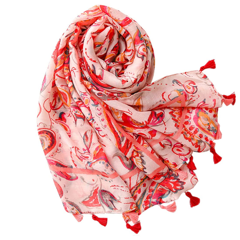 [Australia] - FAIRYGATE Women's Scarves & Wraps Pretty Oversized Fringed Boho Shawl Scarf 52010 70.8 x 33.5 Inch 