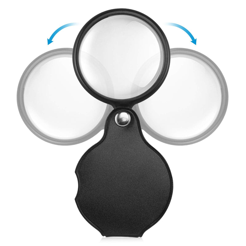 [Australia] - 2PCS Upgrade 10X Small Magnifying Glasses for Kids/Senior, Pocket Magnifier for Reading/Close Work, Mini Folding Magnifying Magnify Glass with Protective Sheath, Ideal for Repairing/Hobby/Coins, 1.96" 