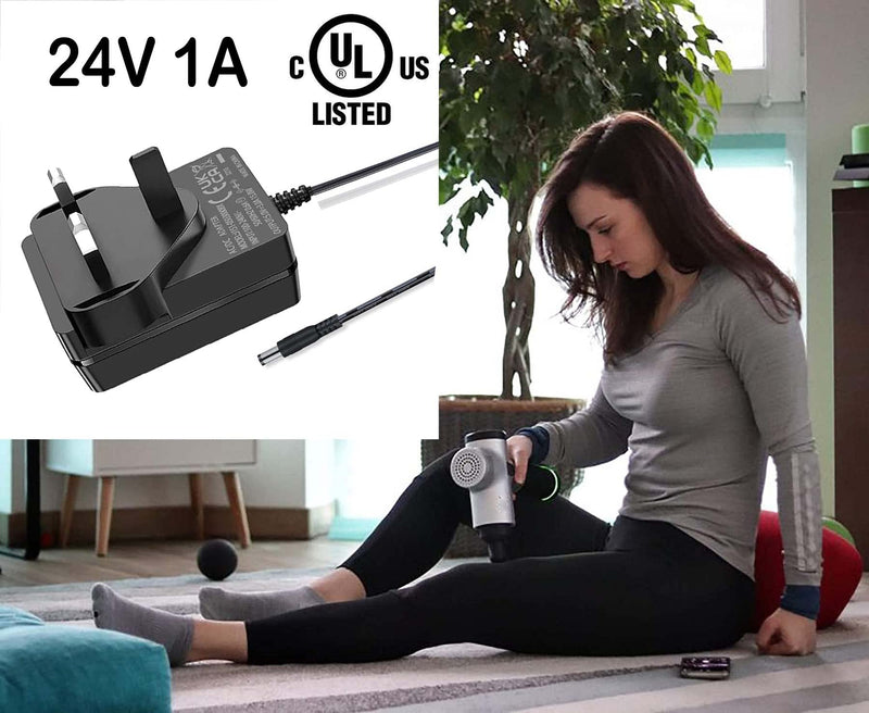 [Australia] - Massage Gun Charger, 24V 1A Upgrade Percussion Muscle Massage Gun Charger, Handheld Deep Tissue Massager Charger (24V Massage Gun Charger) 24V Massage Gun Charger 