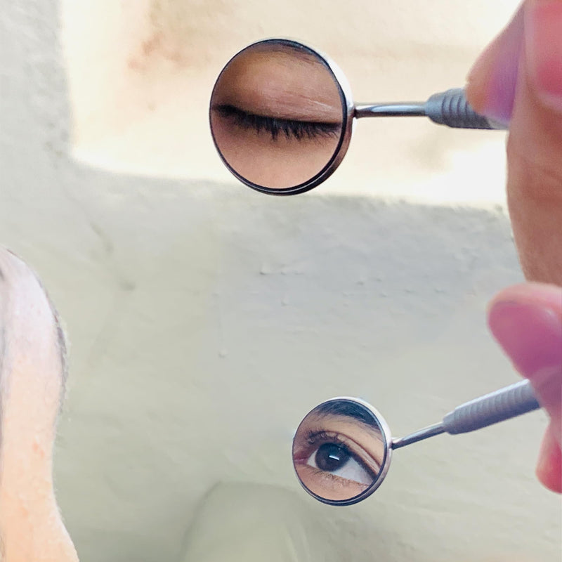 [Australia] - MJW Professional Dental Mirror for Mouth with Handle Made of Stainless Steel for Teeth Cleaning, Oral Hygiene Inspection and Lash Extension Mirror Tool for Personal and Professional 