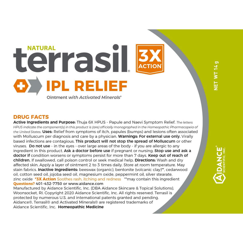 [Australia] - Molluscum Contagiosum Treatment with Thuja - terrasil IPL Relief, Pain Free, Formulated for Children’s Sensitive Skin Natural Ointment for Treating Molluscum Bumps, Itch - 14gm tube 