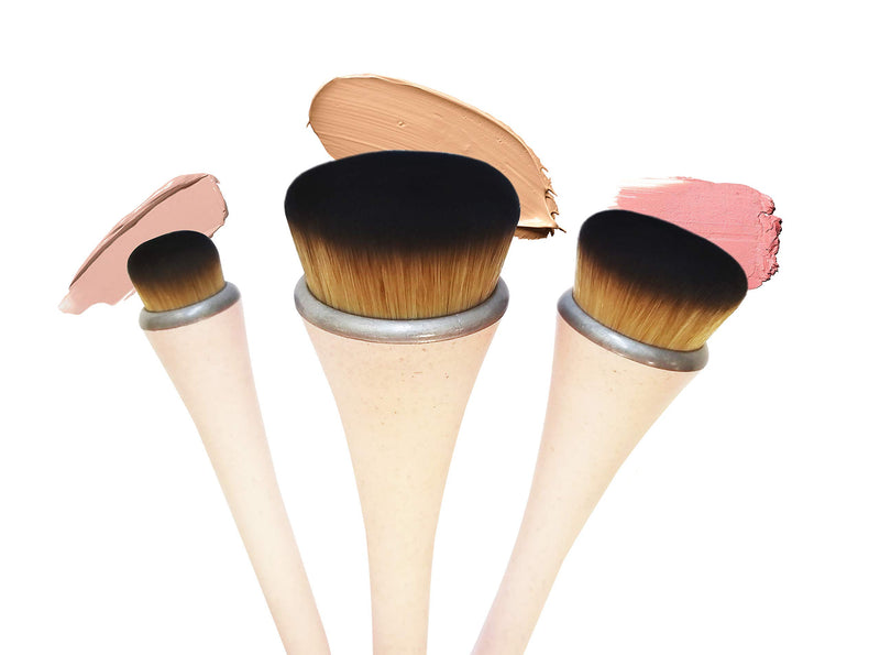 [Australia] - EcoTools 360 Ultimate Blend Makeup Brushes, For Cream & Stick Makeup, Foundation, Concealer, Highlighter, Blush Set of 3 