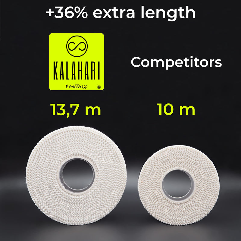 [Australia] - KALAHARI 6 x Athletic Sports Tape white – 1.5in x 45ft – Adhesive Tape with Zig Zag edge, 100% Cotton 