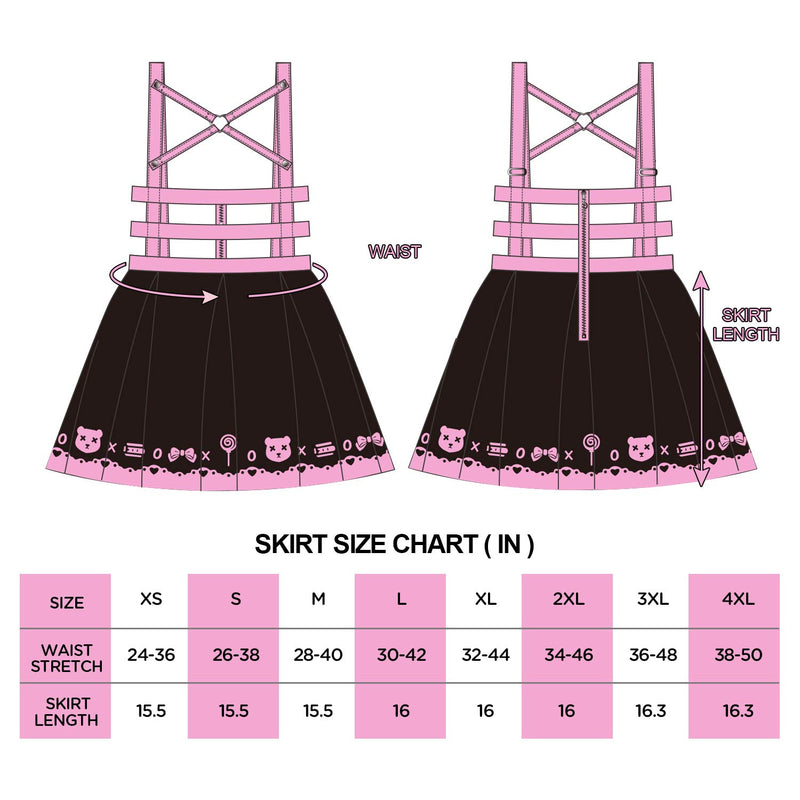 [Australia] - Littleforbig Overall Skirt Romper – Bondage Bunny and Bear Overall Skirt X-Small Pink 