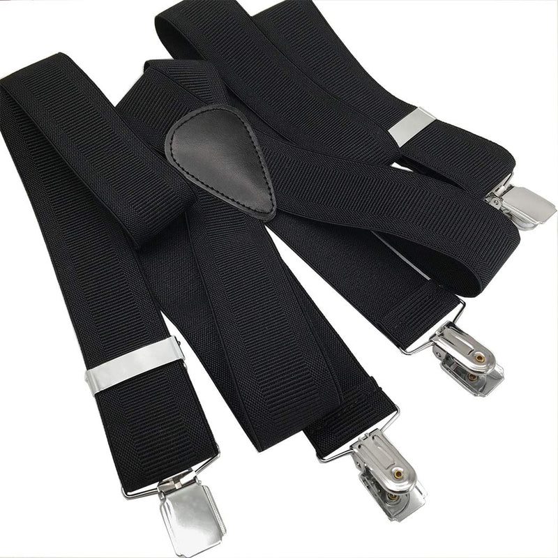 [Australia] - METUUTER Suspenders for Men – Heavy Duty Strong Clips Adjustable Elastic X Back Braces Big and Tall Men's Suspenders Black 