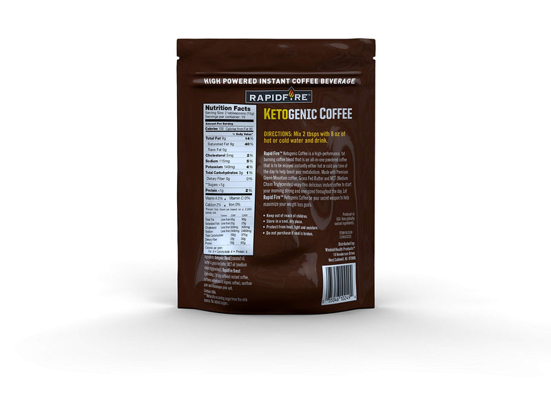 [Australia] - Rapidfire Ketogenic High Performance Instant Coffee Mix, Supports Energy and Metabolism, 15 Servings, brown, 7.93 ounce (pack of 1) 