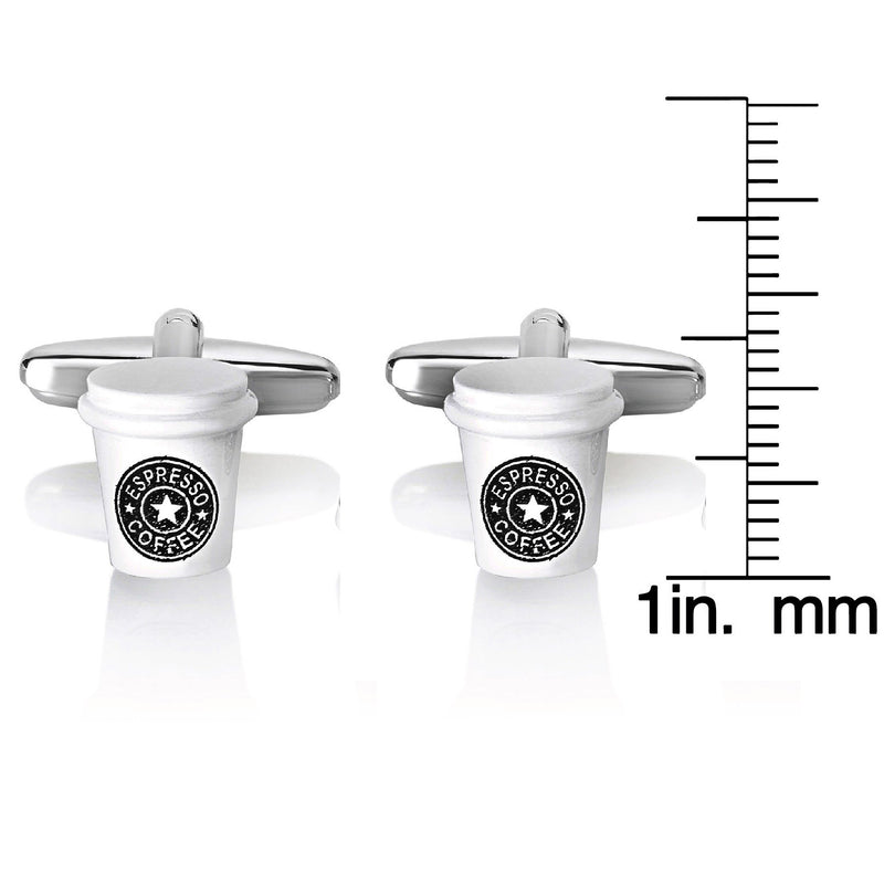 [Australia] - West Coast Jewelry | Crucible Men's High Polished Espresso Coffee Cup Cuff Links 