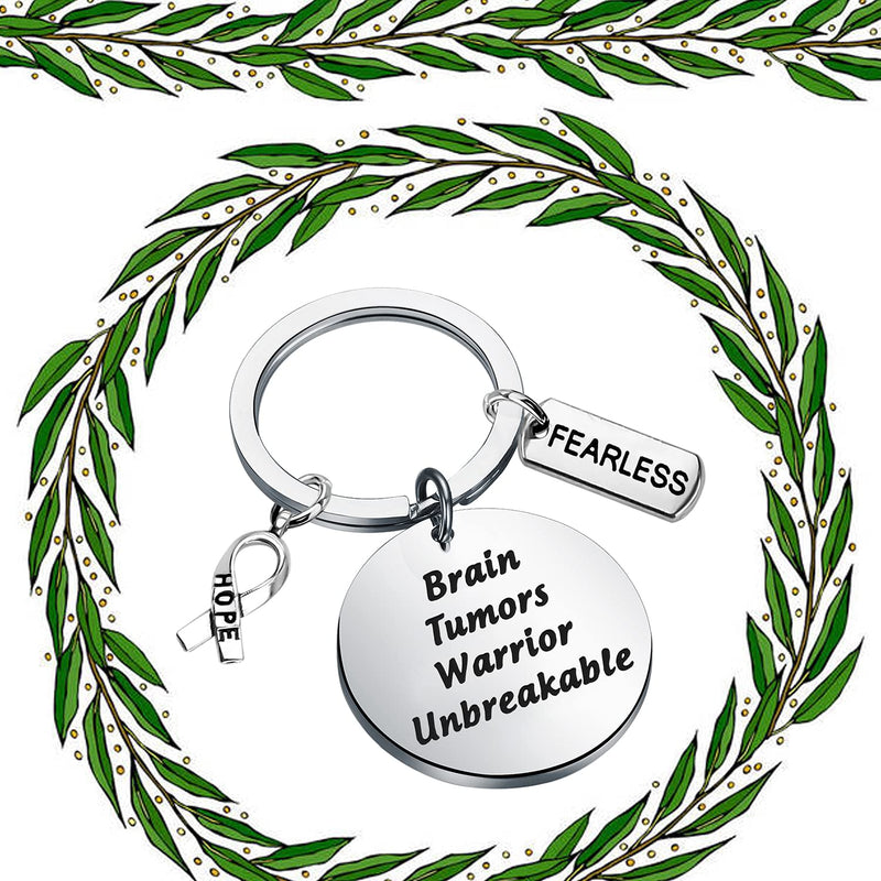[Australia] - FEELMEM Brain Tumor Survivor Gift Brain Tumors Warrior Unbreakable Keychain Brain Tumors-Ky 