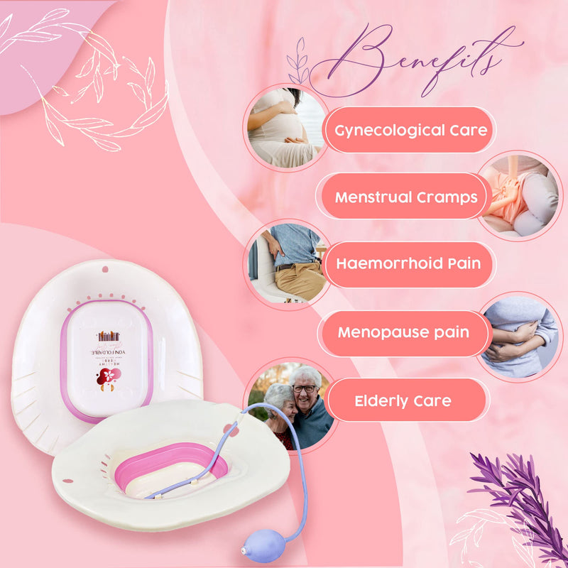 [Australia] - Yoni Steam Seat Collapsible Sitz Bath for Hemorrhoids Basin for Toilet Seat, Postpartum Care Basin, Sitz Bath with Pump, Pregnant Women Yoni V Steam Seat for Care Treatment, Women Perineum Relief 