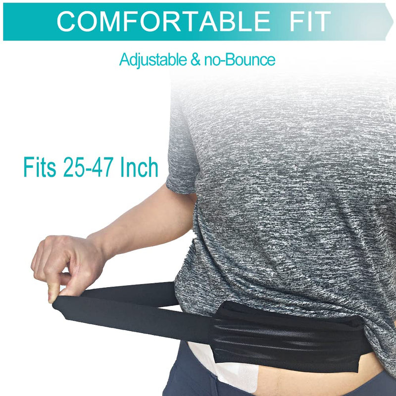 [Australia] - Easy Viewing Insulin Pump Belt Holder Diabetic Accessories with Mesh Pouch Waist Pouch Band for T1D Diabetes CGM Glucose Pumps Supplies Tubing Epipen Unisex Men Women Black 