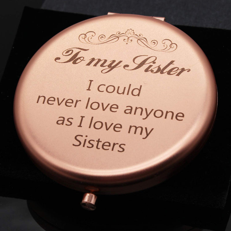 [Australia] - Muminglong Sister Gifts Frosted Compact Mirror for Sister from Sister,Brother, Birthday,Wedding Gifts Ideas for Sister-Sister I could love (Rose Gold) Rose Gold 