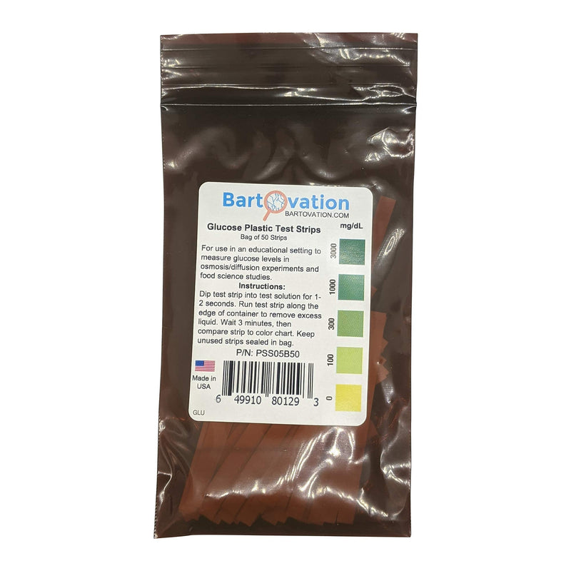 [Australia] - Scientific Glucose Test Strips for Food Science or Osmosis/Diffusion Experiments [Bag of 50 Plastic Strips] 