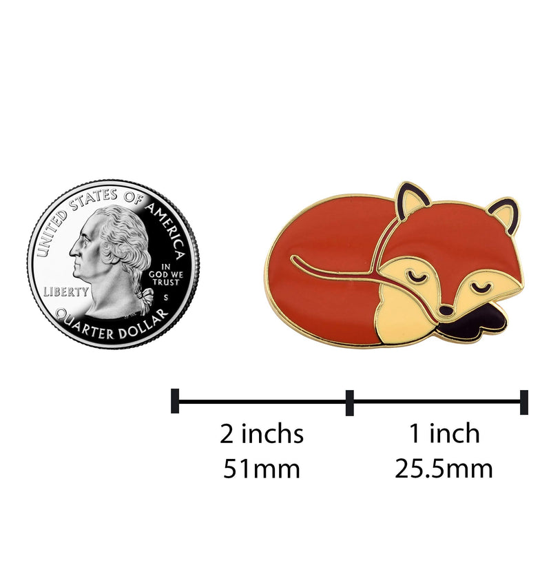 [Australia] - REAL SIC Sleeping Fox Pin - Cute, Kawaii Gold Fox Jewlery, Jacket Pin for Everyday Wear on Backpacks, Hats & Bags 