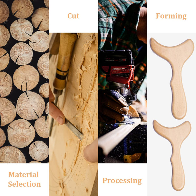 [Australia] - Bounabay� Wooden Gua sha Lymphatic Drainage Massager,Larger Body,Back and Neck Gua Sha Therapy Massage Tool Kit for Body Shaping, Health, Household Care (Shape 2) Classic 