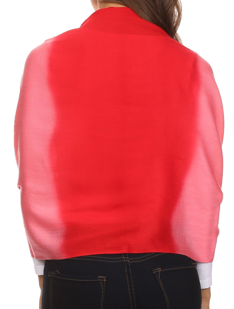 [Australia] - Sakkas Vicki Trendy Ombre Stripe Tie Dye Pashmina/Shawl/Wrap/Stole One Size Red 