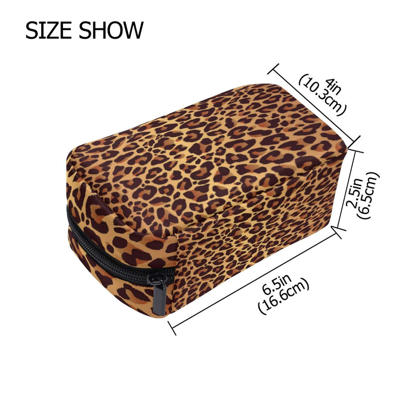 [Australia] - ALAZA Leopard Print Animal Skin Makeup Cosmetic Portable Pouch Bag Organizer Capacity Storage Bag Gift for Women Girls Multi-colored3 