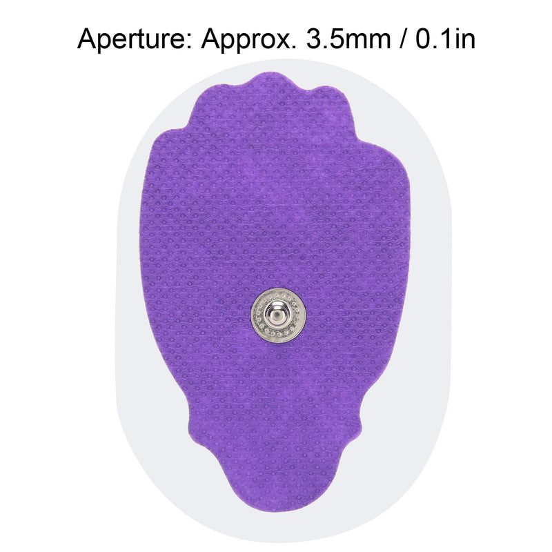 [Australia] - 20pcs Electrode Pad for TENS/EMS Massage Therapy Machine, Hand-Shaped Electrode Replacement Gel Pads, Non-Woven Fabric, Button Type (Purple) 