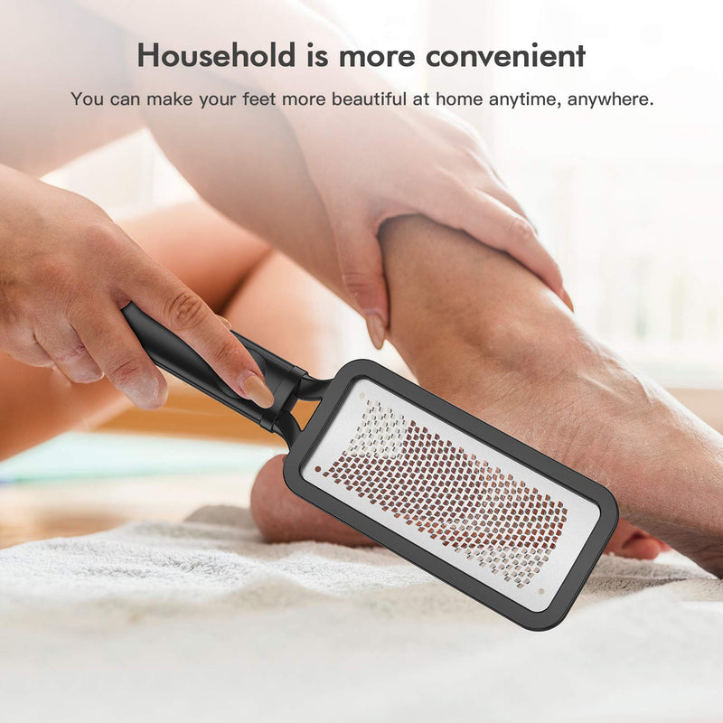 [Australia] - NIUTA 【Factory Direct】 Colossal Foot Rasp Foot Scrubber And Callus Remover，Surgical Grade Stainless Steel Foot File, Can Be Used On Trimming Dead Skin, Callus ect, Black 