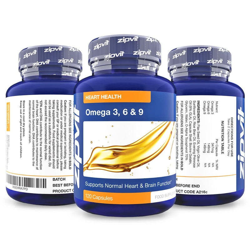 [Australia] - Omega 3 6 & 9 Oil 1000mg, 120 Softgels. Source of Alpha-Linolenic Acid. Made in UK. 