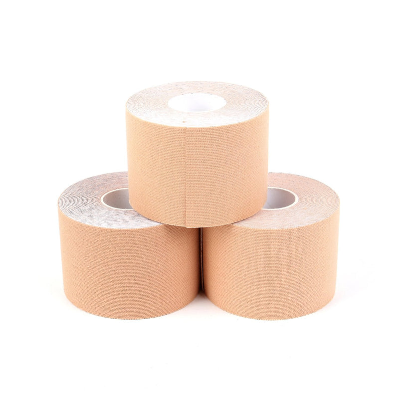 [Australia] - Kinesiology Tape, K Sports Tape Beige Kinesthetic Tape for Knee Shoulder Ankle Elbow, 2 Inch x 16.5 feet (Beige, 3 Rolls) 3 Count (Pack of 1) 