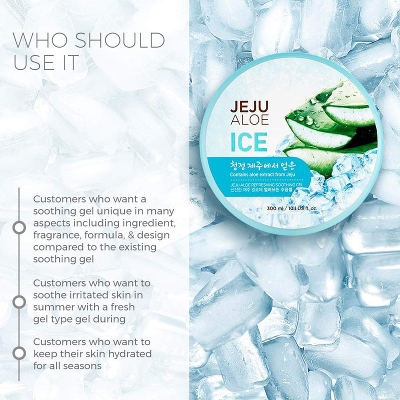 [Australia] - SoltreeBundle Korean Jeju Aloe Vera Ice Refreshing Soothing Moisturizing Gel 300ml / 10.15oz with SoltreeBundle Oil blotting Paper 50pcs 