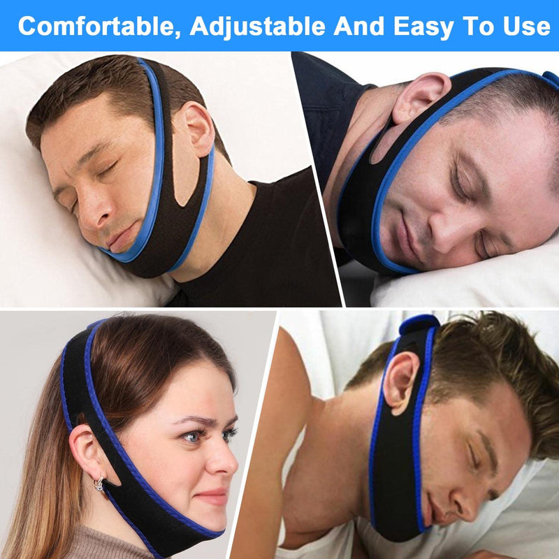 [Australia] - GWAWG Anti Snoring Chin Strap Snore Stopper Chin Strap Comfortable and Breathable for Women and Men Black 