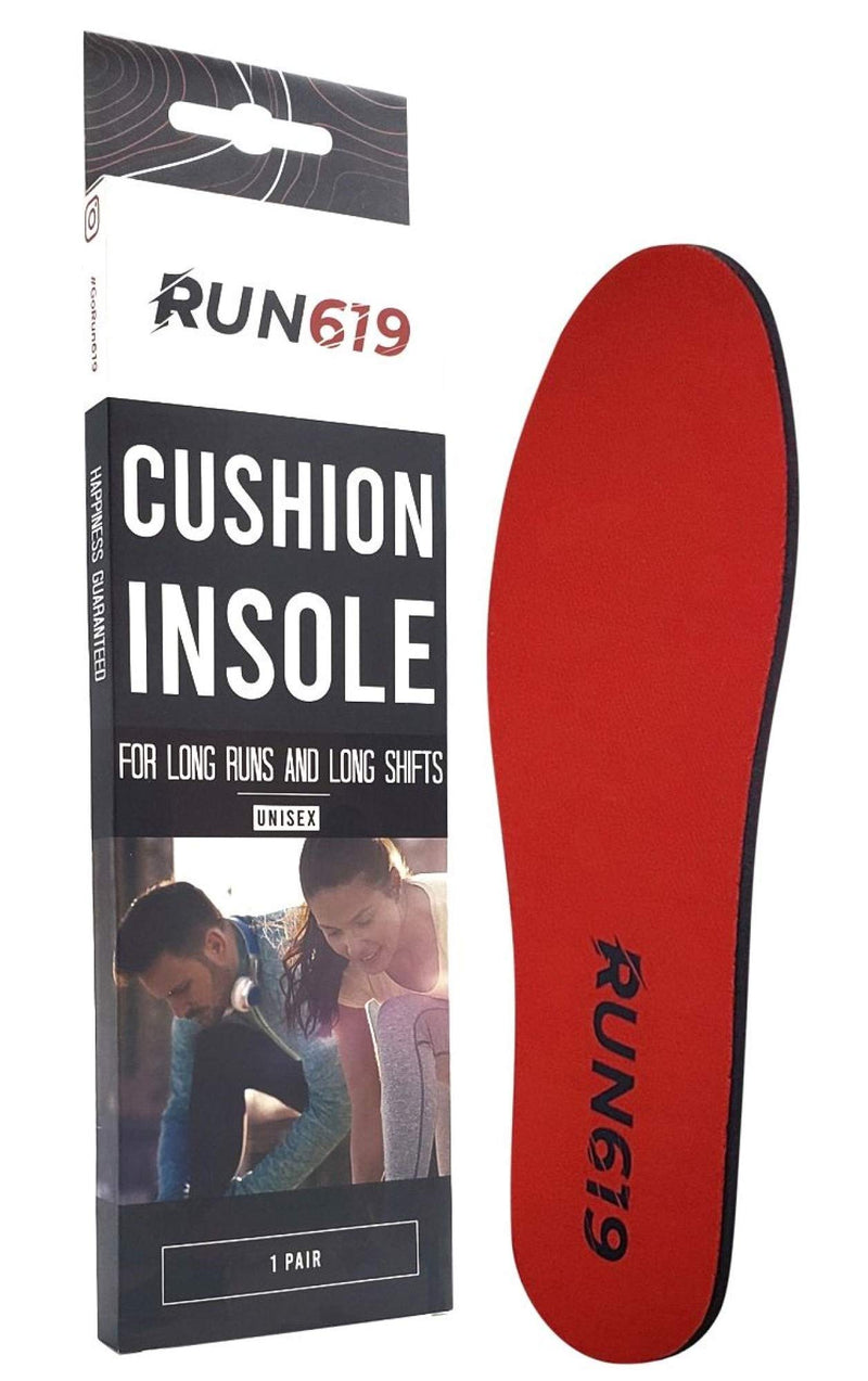 [Australia] - RUN619 Zero Drop Shoe Insoles - Thick Flat Firm Shoe Inserts w/ No Arch Support - Foot Forming - Perfect for Running Walking Work or Hiking - 6mm Insoles (Size D - Men's 9-10 / Women's 10-11) Size D - Men's 9-10 / Women's 10-11 