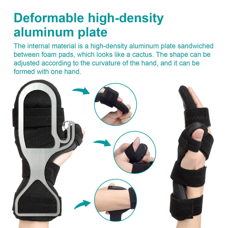 [Australia] - Stroke Resting Hand Splint by Sylong - Carpal Tunnel Wrist Brace Night Immobilizer, Finger Stabilizer Wrap - for Muscle Atrophy Rehabilitation, Arthritis, Tendonitis, Carpal Tunnel Pain 