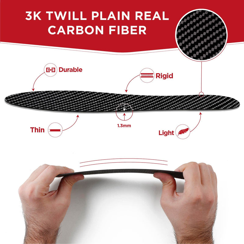 [Australia] - TEGA Carbon Fiber Insole (1 Pair) - for Turf Toe, Foot Fractures, Hallux Rigidus and Limitus - Rigid Shoe Insert for Sports, Hiking, Trekking, Basketball, Running - Alternative to Post Op Shoe 235 mm - Women's Size 8-8.5, Men's 7-7.5 