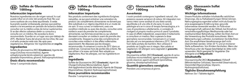 [Australia] - Glucosamine Sulphate 2KCl 1000mg | 360 Tablets = Up to 1 Year Supply | Manufactured in The UK 