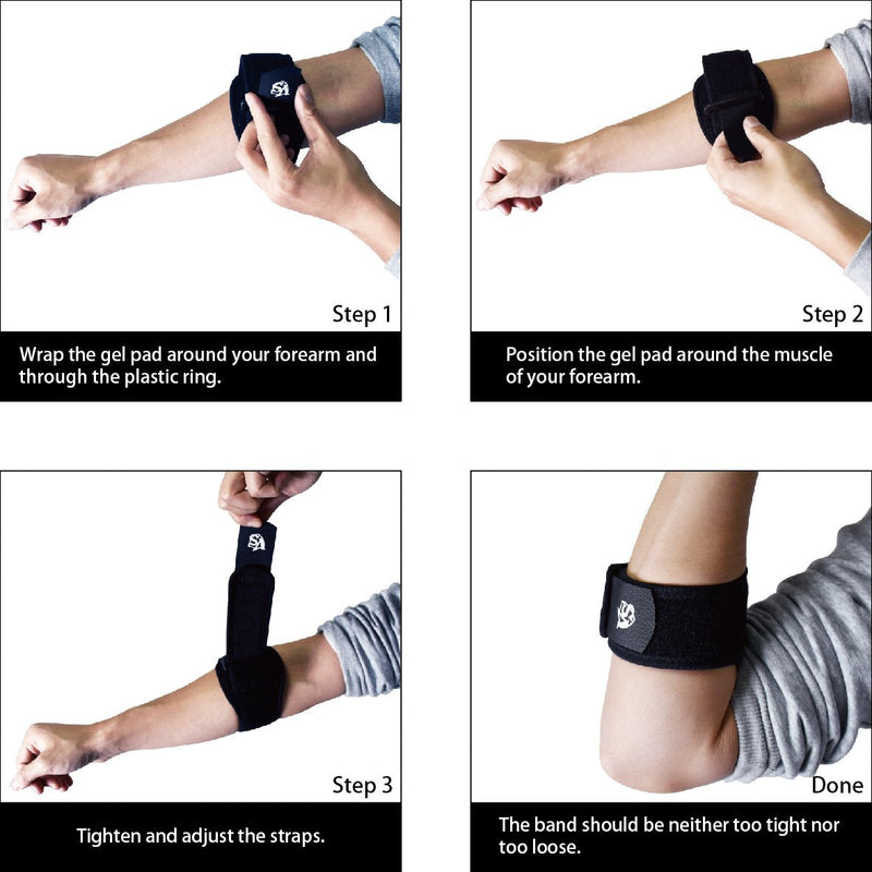 [Australia] - Vital Salveo-Germanium Compression Pad Elbow Brace/Support with Adjustable Strap-One Size (One size) 
