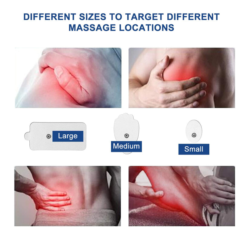 [Australia] - TENS/EMS Unit Replacement Pads, FOXPEED Upgraded 3rd Gen Large Premium Super Sturdy Snap Electrode Patches with Self-Adhesive Performance for Pain & Muscle Relief Reusable Up to 30 Times 