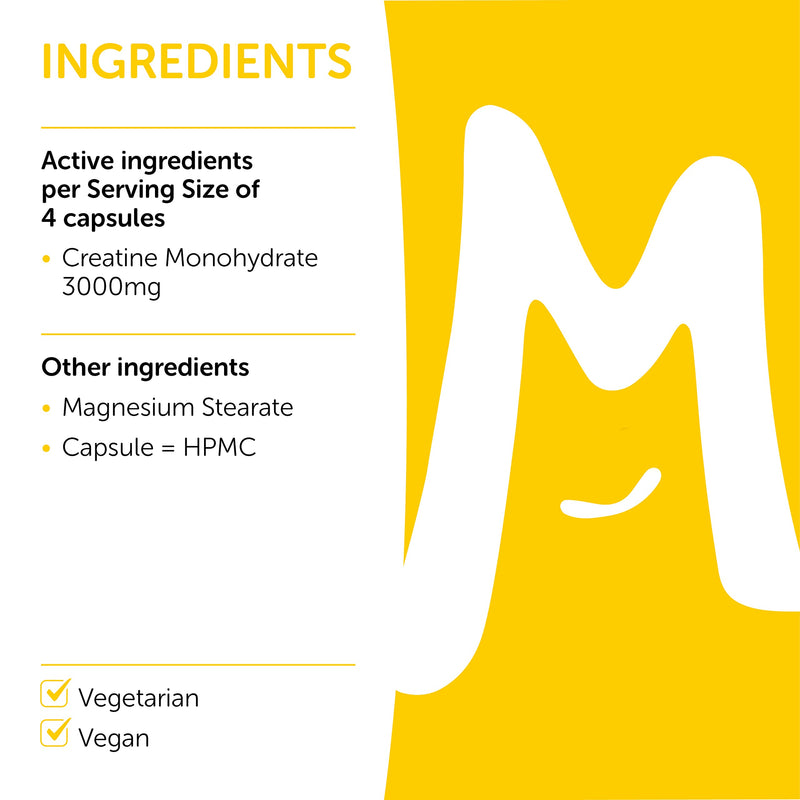 [Australia] - Creatine Monohydrate Capsules 750mg (3000mg Per Serving) - 120 Capsules - Boost Muscle Mass, Bulk & Strength - Supports Increased Energy & Performance - Pre Workout Supplement for Men & Women | MOBU 