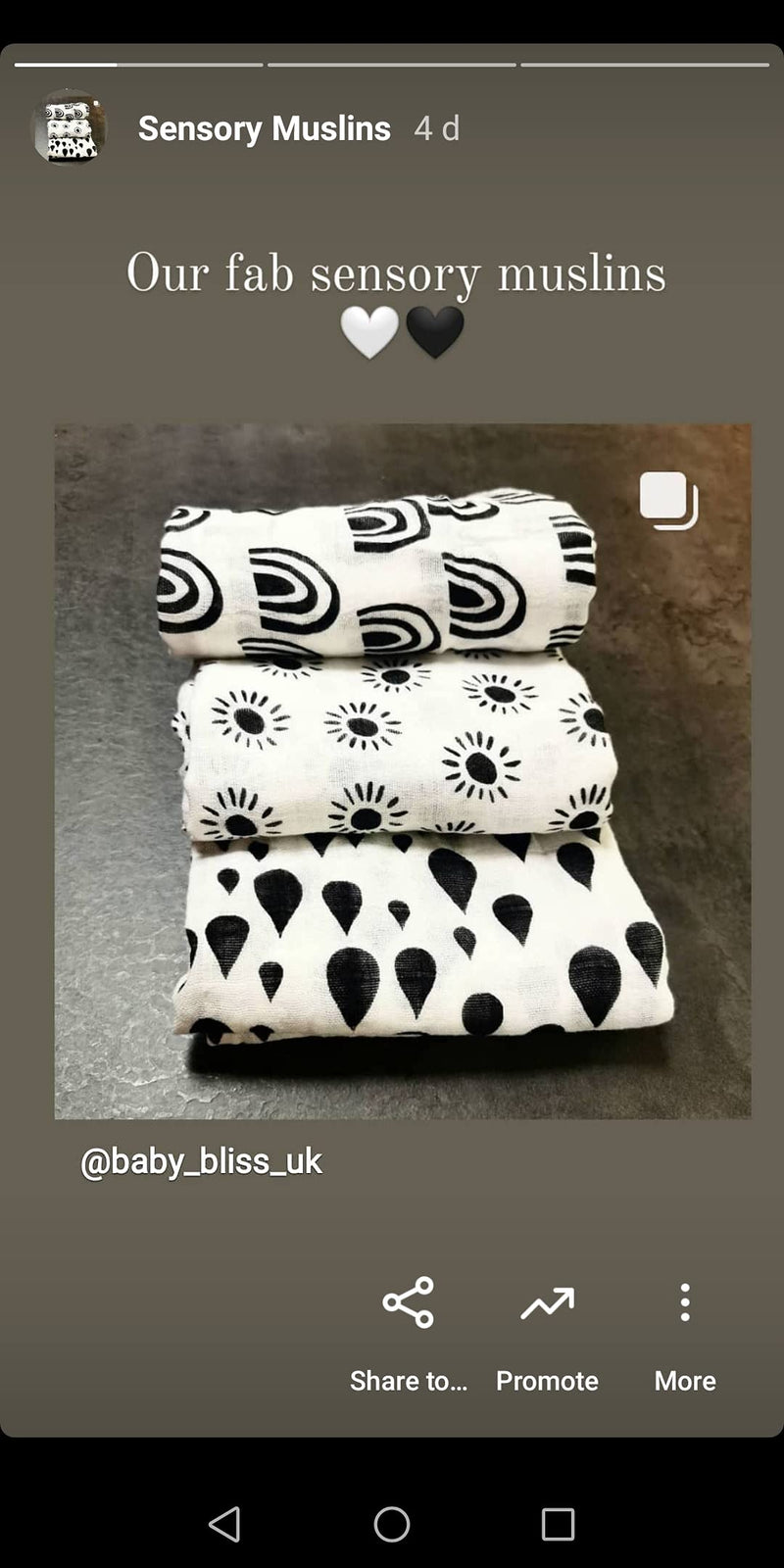 [Australia] - Muslin Squares Bamboo in Black and White Pack of 3 Sensory Muslins for babies Visual Development and Stimulation!… (Black / White, Rainbow) Black / White 