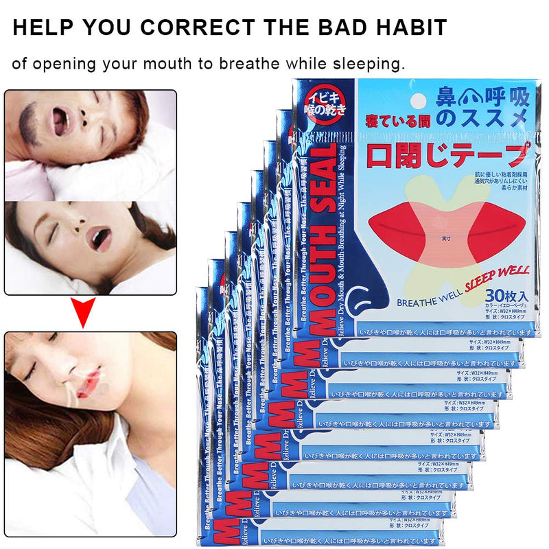 [Australia] - 240pcs Sleep Strips, Better Nose Breathing Sleep Aids Mouth Sleep Strips for Snoring Reduction Advanced Gentle Mouth Tape 