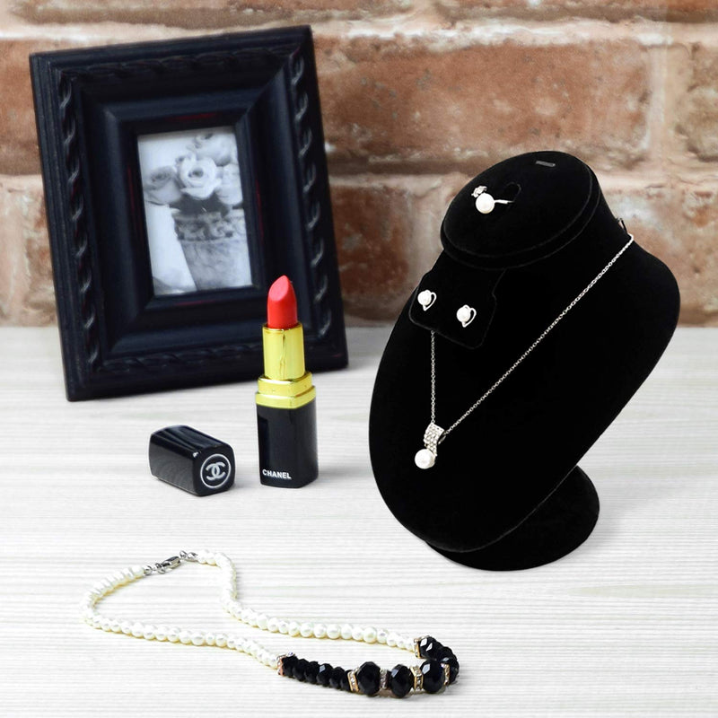 [Australia] - Mooca Jewelry Display Necklace Chain Jewelry Bust Display Holder Stand, Necklaces Display Necklace Mannequin, Necklace Bust Jewelry Bust Stand, 8 1/4" Height, Black Velvet 