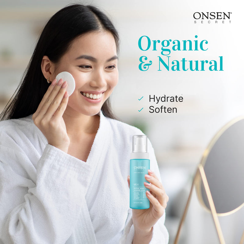 [Australia] - Onsen Secret Japanese Cleansing Milk Face Wash, Anti Aging Gentle Cleanser, Makeup Remover, Cleansing Milk for Sensitive Skin, All Natural, Purifying Organic, Non Foaming Facial Cleanser - 5.07 fl oz/150 ml Milk Cleanser 