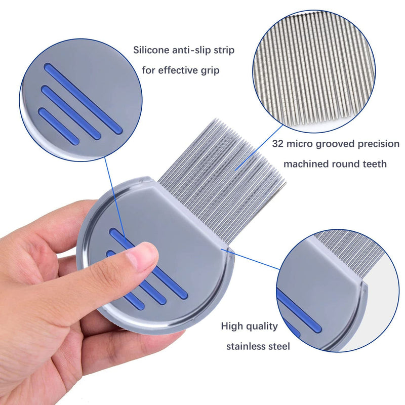 [Australia] - OBSCYON 6Pcs Lice Comb,Double Sided Nit Comb for Head Lice Treatment[including Long Thick Hair], Nit Free Comb for Kids Pets and Adults 