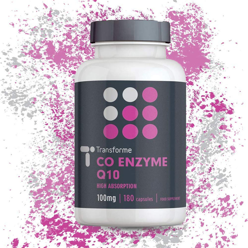 [Australia] - CoQ10 100mg 180 Capsules, High Absorption High Strength Coenzyme Q10 Liquid Softgels, 6 Months Supply, Naturally Fermented, UK Made, Gluten Free, by Transforme 