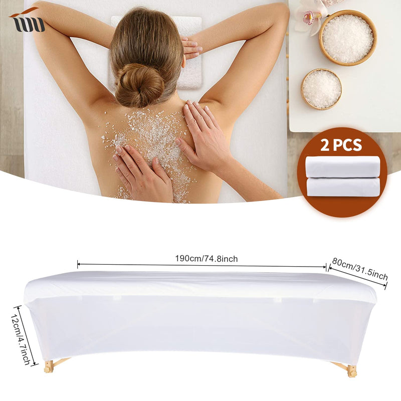 [Australia] - Tvvcalk 2pcs Massage Bed Cover, Washable Lounger Cover, Waterproof Massage Couch Protective Cover, Hyperelastic, Fitted Cover for Massage Table, 80 x 190cm 2 