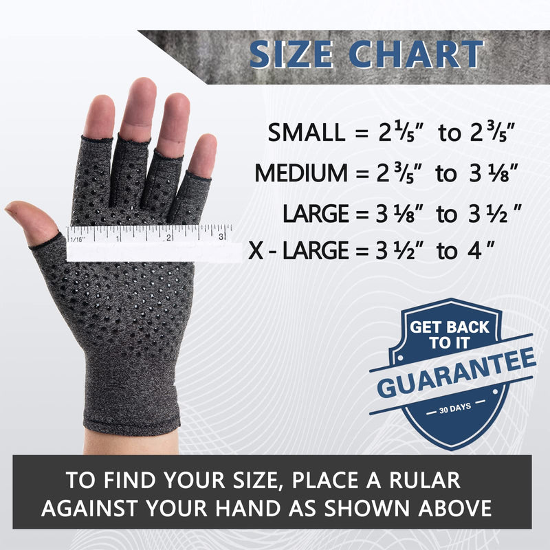 [Australia] - HENOTIC 2 Pairs Arthritis Compression Gloves for Women Men, Anti-Slip Glue Dot & Fingerless Breathable & Moisture Wicking Compression Gloves for Relieving Rheumatoid Pains, Joint Swell, etc Small Two Pairs 